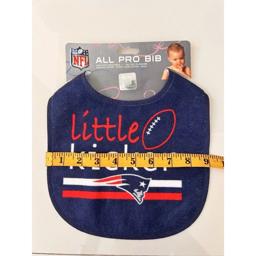 New England Patriots Fan Little Kicker Baby Bib Washable Reuseable NFL WinCraft